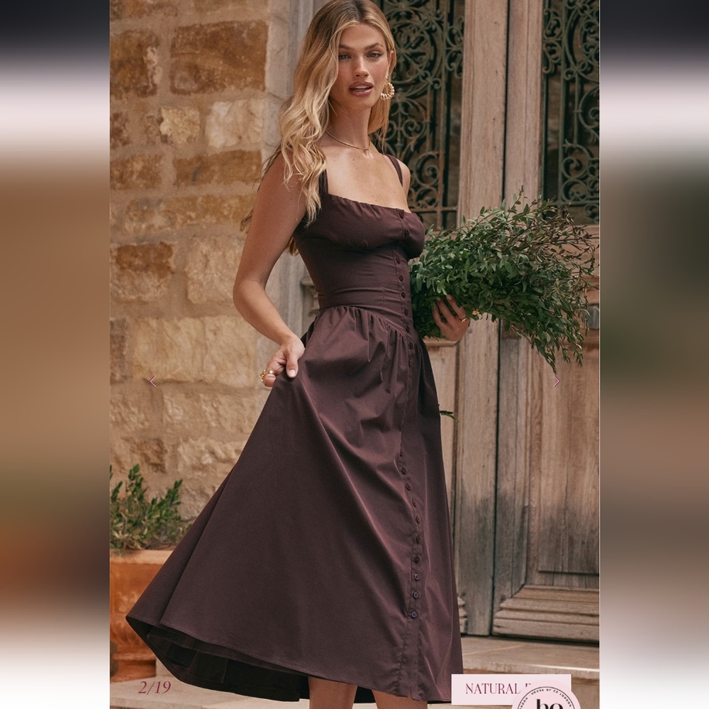 House Of Cb Tatiana - Rich Brown Midi Sundress - Picture 7 of 7